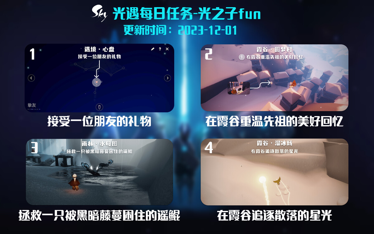 光遇2023.12.1每日任务详细位置[光遇任务]-光之子fun