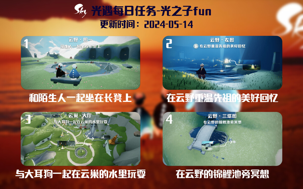 光遇2024.5.14每日任务详细位置[光遇任务]-光之子fun