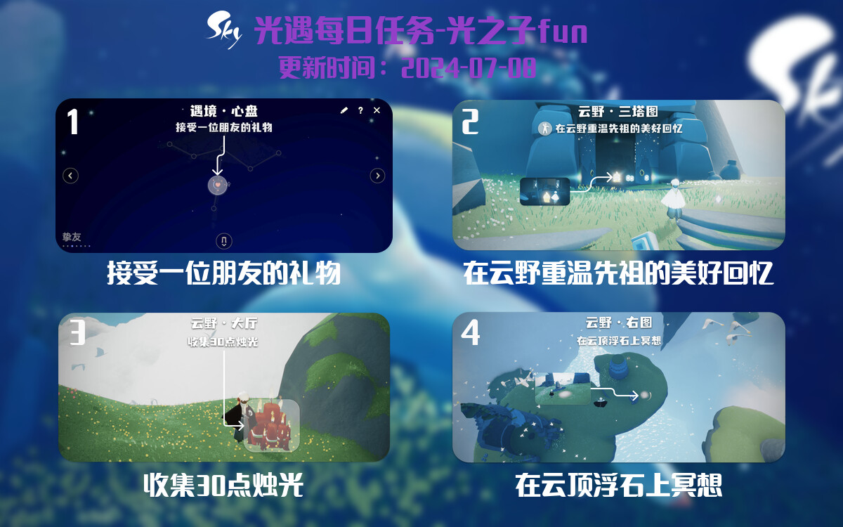 光遇2024.7.8每日任务详细位置[光遇任务]-光之子fun